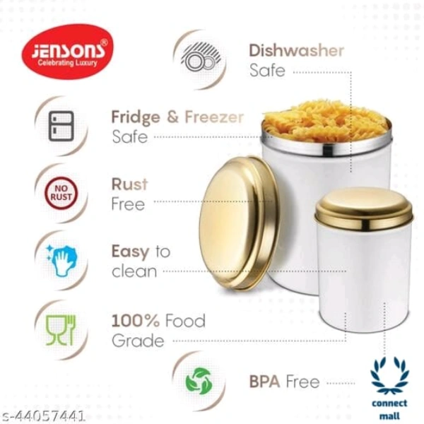 Modern Jars & Containers - LXHXW:13.5X16.5X13.5 cm, White, Stainless Steel, Pack of :4